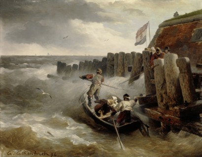 Seascape, 1894, oil on panel, 39.1 x 49.8 cm, signed and dated lower left: A. Achenbach 94.,