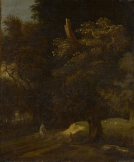 Rider in the Forest, oil on canvas, 45 x 37.5 cm, unsigned, Jan Vermeer van Haarlem d. Ä., Haarlem