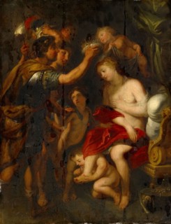 Alexander crowns Roxane, 17th cent. (?), Oil on panel, 64 x 49.5 cm, unsigned, Peter Paul Rubens,