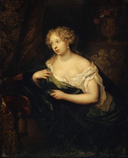 Lady in front of the mirror, 1681, oil on canvas, 48.5 x 39.3 cm, signed and dated lower left: