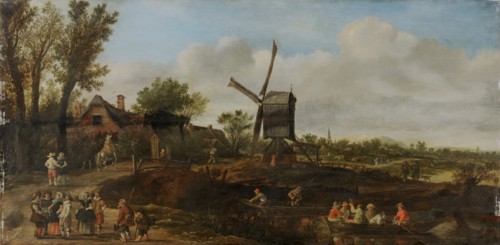 Dutch Landscape, 1625, oil on oak, 46.4 x 94.2 cm, signed lower center :, I. (?) V. GOIEN 1625, Jan