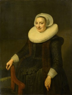 Portrait of an elderly woman, 1632, oil on oak, 113 x 86.2 cm, signed and dated halfway up the