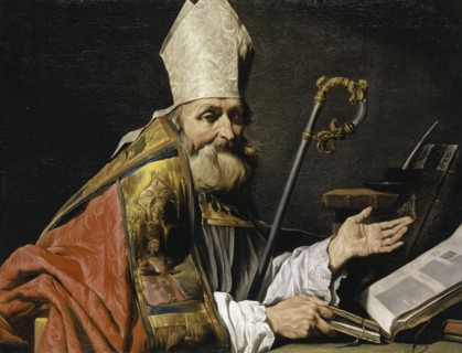 The hl., Ambrosius, oil on canvas, 89.2 x 115 cm, unmarked, Matthias Stomer, Amersfoort (?) um