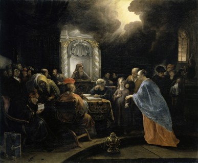 The twelve-year-old Jesus in the Temple, around 1659/60, oil on canvas, 84.5 x 101 cm, monogrammed