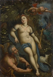Allegory: Time Frees the Faith, Oil on Wood, 38 x 26 cm, Unmarked, Jacob de Backer, (Kopie nach /