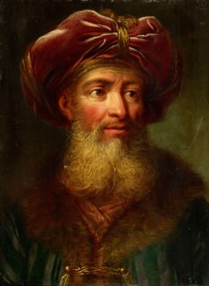 Studienkopf, 1757, oil on panel, 24.5 x 19 cm, signed and dated lower right corner: E. Handmann,