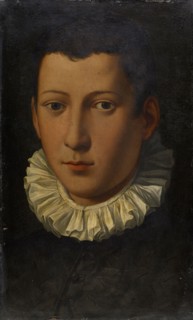 Portrait of a young man, oil on copper, 39.5 x 23 cm, unsigned, Alessandro Allori, (zugeschrieben /
