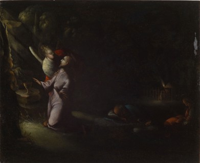 Christ on the Mount of Olives, oil on copper, 18 x 21.5 cm, unsigned, Adam Elsheimer, (Art / style