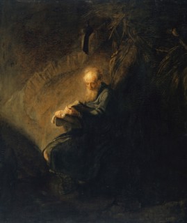 Reading Hermit, 1631, oil on oak, 61 x 51.5 cm, Rembrandt Harmensz. van Rijn, (Alte Kopie nach /