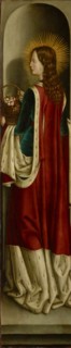 St. Dorothea, end of the 15th century, mixed technique on basswood, 175 x 35 cm, unsigned, Basler