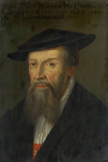 Portrait of Hans Murer, c. 1580-1620, oil on panel, 27.5 x 19 cm, unsigned., Above: Mr. Hans Maurer