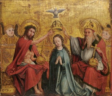 Coronation of the Virgin Mary, early 16th century, mixed technique on coniferous wood, 51 x 58 cm,