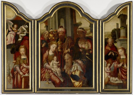 Adoration of the Magi (middle panel), Annunciation (left wing), Nativity (right wing), 2nd quarter