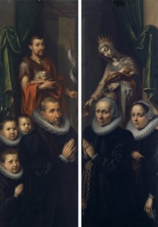 The hl., John the Baptist and the St., Elisabeth with donor portraits, c. 1590/1610, oil on panel,