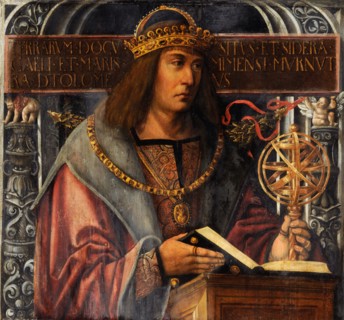 Ideal portrait of Ptolemy, oil on fir wood, 64 x 69 cm, unmarked., On the inscription: TERRARVM