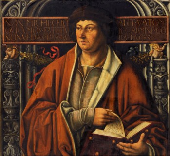 Ideal portrait of the Vergil, oil on fir wood, 63.5 x 67.5 cm, unsigned., On the inscription: NON