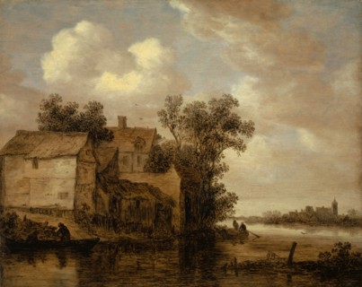 River landscape, 1653, oil on oak, 41.7 x 50.4 cm, monogrammed and dated lower left in the nave: VG