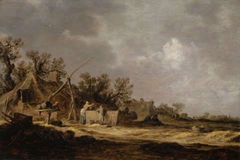 Homesteads, c. 1633/34, oil on oak, 37 x 54.6 cm, unsigned, Jan van Goyen, Leiden 1596–1656 Den