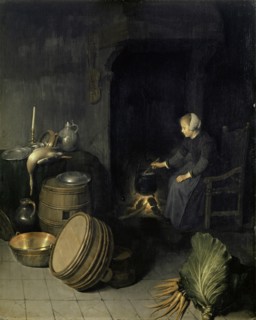 The young cook, oil on oak, 56.7 x 45.5 cm, Pieter van den Bosch, Amsterdam um 1613/14 – nach 1663