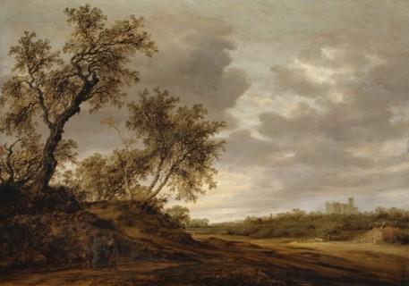 The passage to Emmaus, 1643, oil on oak, 56.6 x 79.2 cm, signed and dated lower center: S