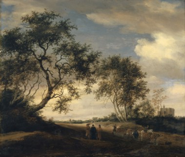 The passage to Emmaus, 1657, oil on oak wood, 52.5 x 62 cm, signed and dated lower left of the