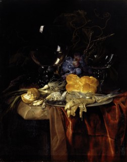 Breakfast, 1679, oil on canvas, 57.5 x 46 cm, signed and dated lower left: Guil.mo., van, ., Aelst,