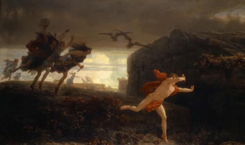 Penthée poursuivi par les Ménades, 1864, oil on canvas, 121.1 x 200.7 cm, Marc Charles Gabriel