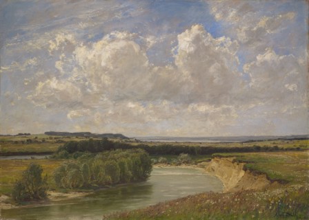 An Ammer, 1893-1894, oil on canvas, 90 x 125.5 cm, signed and inscribed lower right: Adolf Stäbli,
