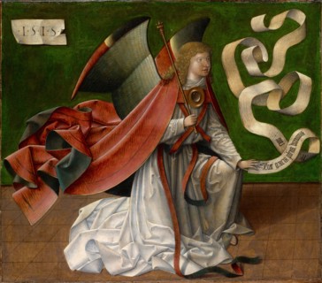 Annunciation to Mary: The Archangel Gabriel, 1515, mixed media on oak wood, 67 x 75 cm, unmarked,