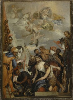 Martyrdom of St., George, 16./18., Century, oil on canvas, 34 x 25 cm, not specified, Paolo