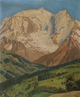 Mont Blanc depuis Combloux, oil on canvas, 73 x 60.5 cm, signed lower left: RÉGNAULT SARASIN,