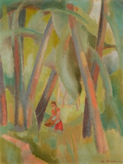 Riverside (Motive an der Birs, Rüti-Hard), 1920, oil on canvas, 74 x 55 cm, signed and dated lower
