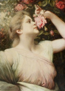 The Smell, 1900, oil on canvas, 58.5 x 42.5 cm, signed and dated lower left: G. Max 1900, inscribed