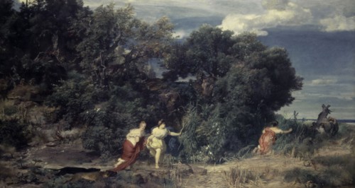 The Hunt of Diana, 1862, oil on canvas, 188.5 x 345 cm, signed lower right: Böcklin pinx.t