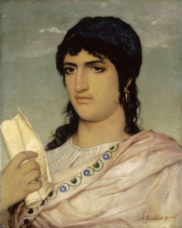 Sappho, 1862, wax paint on canvas, 56.5 x 45.5 cm, inscribed lower right: A. Böcklin pinx.t