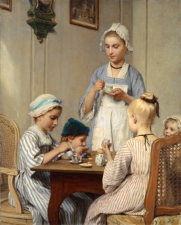 Children's Breakfast, 1879, oil on canvas, 81.2 x 65.4 cm, signed and dated lower right: Anker