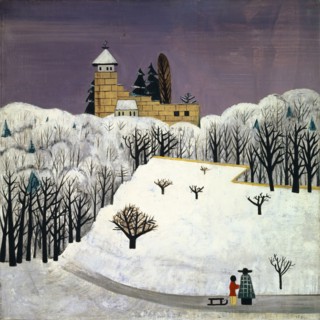 Castle Birseck in the Snow, 1922, oil on canvas, 68.5 x 68.5 cm, monogrammed and dated lower right: