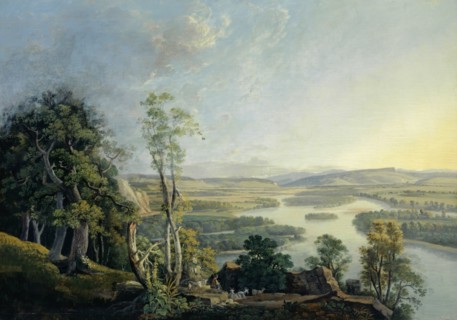 Rhine landscape near the Isteinerklotz, oil on canvas, 87.5 x 123.5 cm, not marked, Peter Birmann,