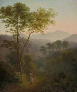 Italian Landscape with Women at the Fountain (Landscape near Tivoli), oil on canvas, 54.5 x 56.5