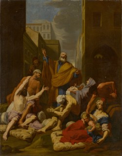 The hl., Peter heals the sick with his shadow, oil on canvas, 100 x 77 cm, unmarked, Jean Jouvenet,