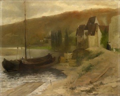 Mainlandschaft, 1872, oil on canvas, 61.5 x 76 cm, dated lower right: 1872., Fritz Schider,