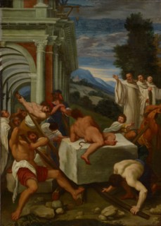 The hl., Benedict Banishes the Devil, oil on canvas, 114.5 x 82 cm, unmarked, Ludovico Carracci,