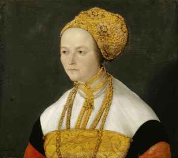 Portrait of a thirty-one-year-old woman, oil on oak, 50 x 58 cm, Süddeutscher Meister, 16. Jh.,