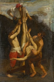 Crucifixion Petri, oil on canvas, 77 x 52 cm, not specified, Guido Reni, (Kopie nach / copy after),