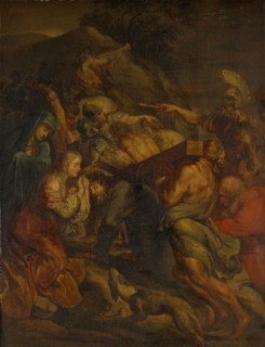 The Cross Carrying of Christ, oil on panel, 62 x 46 cm, not marked, Peter Paul Rubens, (Kopie nach