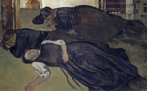 Femmes dormant, 1928, tempera on canvas, 115.5 x 185.5 cm, signed and dated lower left: ED VALLET