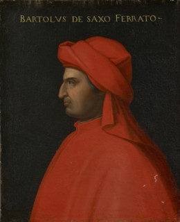 Portrait of Bartolo da Sassoferrato, oil on canvas, 77.5 x 64 cm, not specified., Above: BARTOLVS