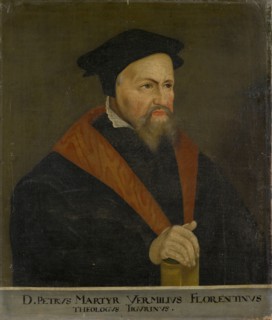 Portrait of Peter Martyr Vermigli, c. 1635, oil on canvas, 69 x 58.5 cm, unmarked., Below: D.