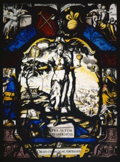 Blazon of the Theological Faculty of the University of Basel, 1560, stained glass, 42.5 x 31.5 cm