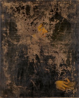 Portrait of John Oecolompad, oil on canvas, 78 x 63.8 cm, unmarked., To the right of the face the
